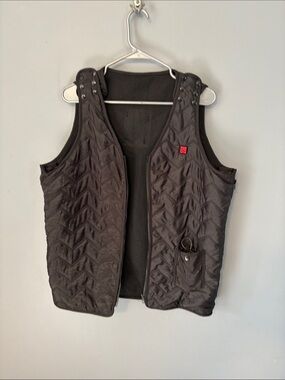 Source Unknown Black Quilted USB Heated and Cooled  Mesh-Back Utility Vest